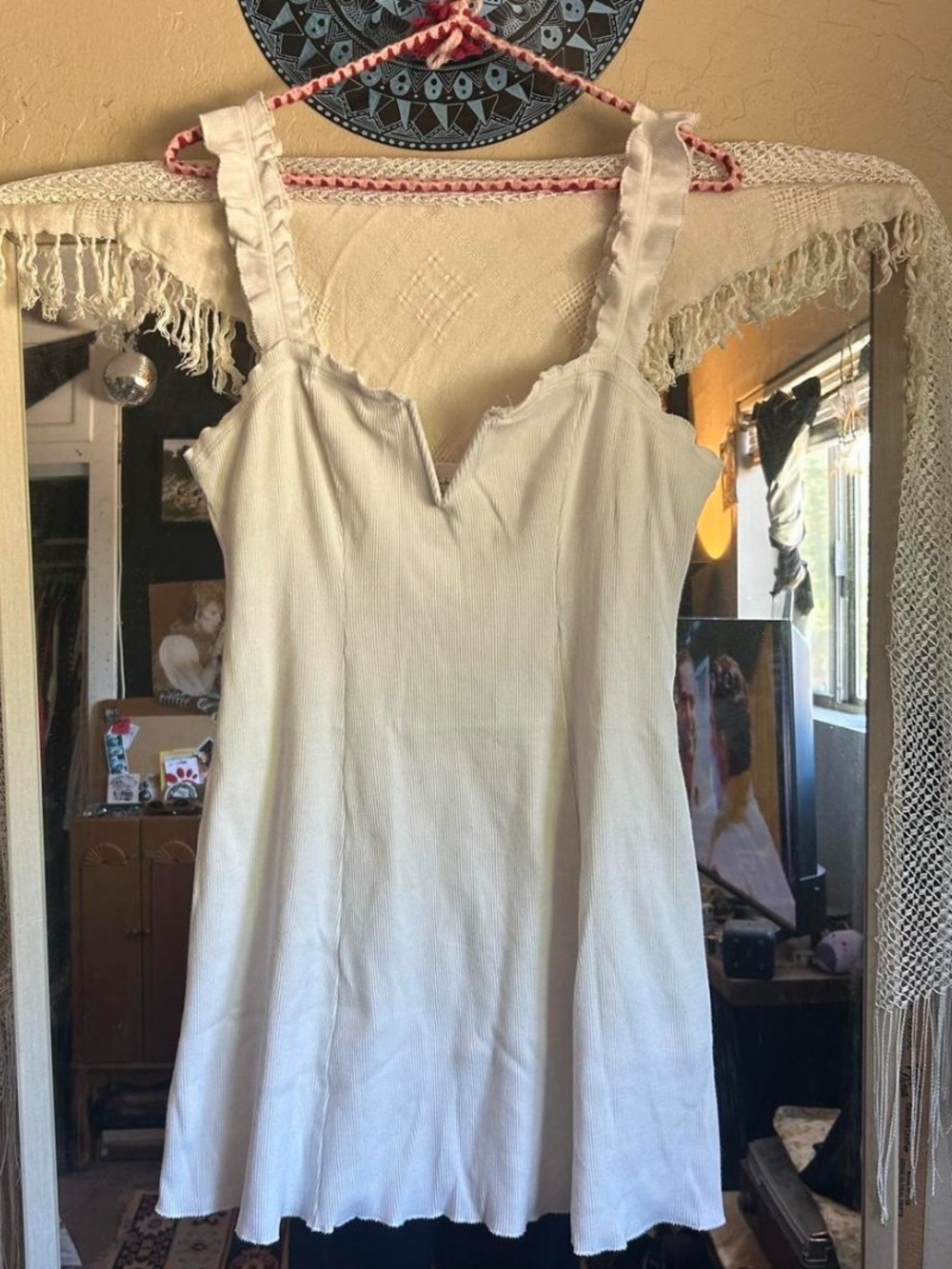 White free people ruffle dress